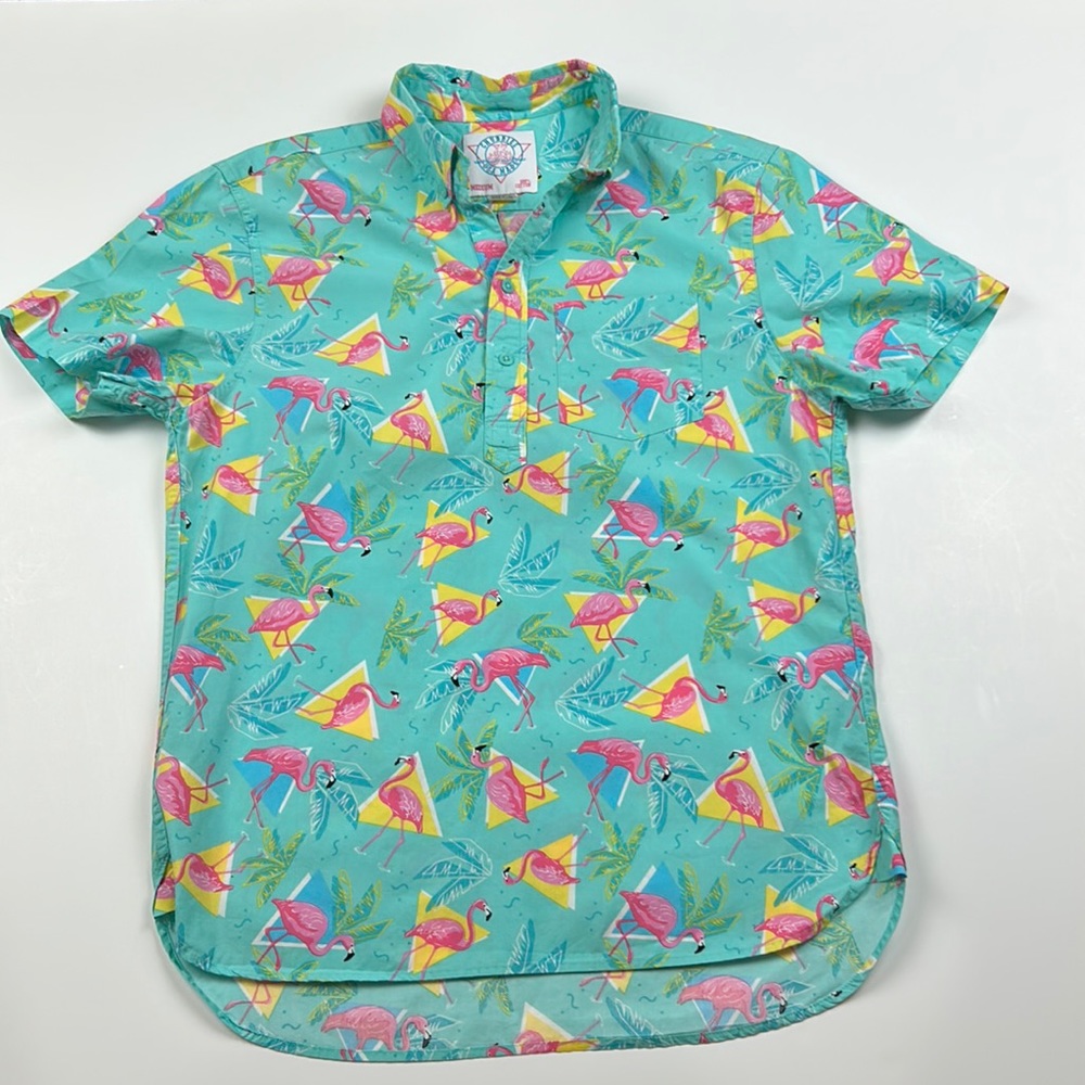 Men’s Chubbies “The Nutter” Flamingo 1/4 Button Hawaiian Shirt •Size M *NWOT